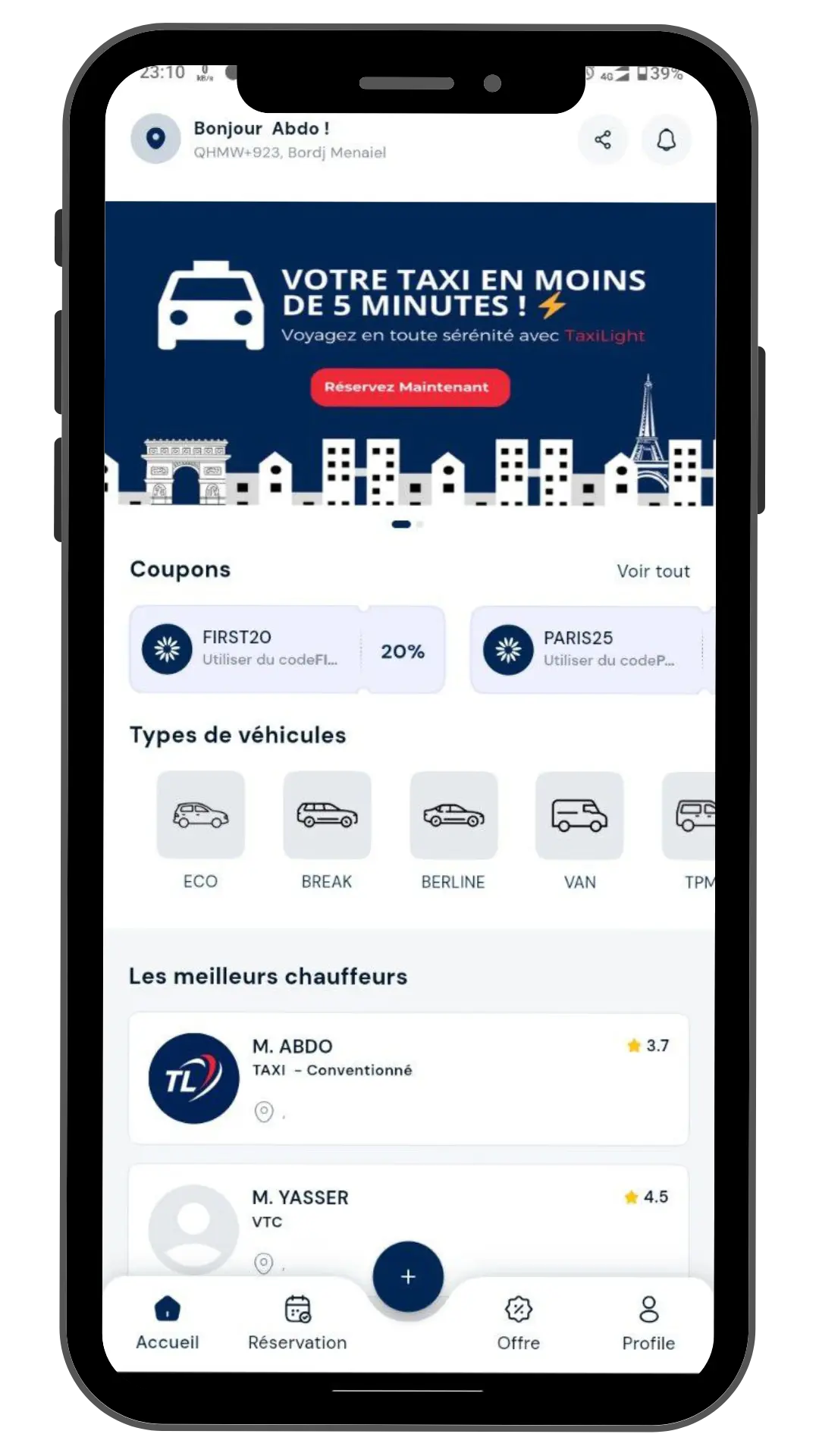 TaxiLight Mobile application